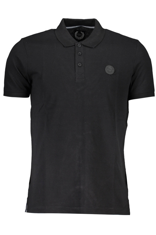 GIAN MARCO VENTURI M�SKA KOSZULKA POLO Z KR�TKIM R�KAWEM W KOLORZE CZARNYM