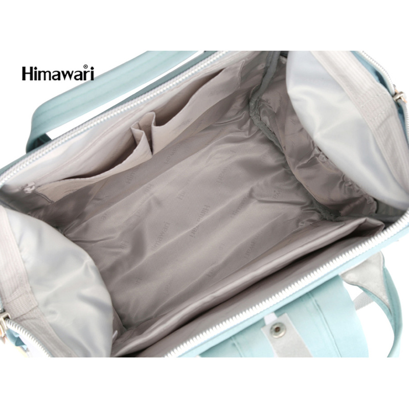 Beżowo-zielony plecak szkolny z USB - Himawari