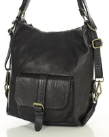 Torba skórzana dla wymagających z opcją plecak old school leather bag - MARCO MAZZINI czarny