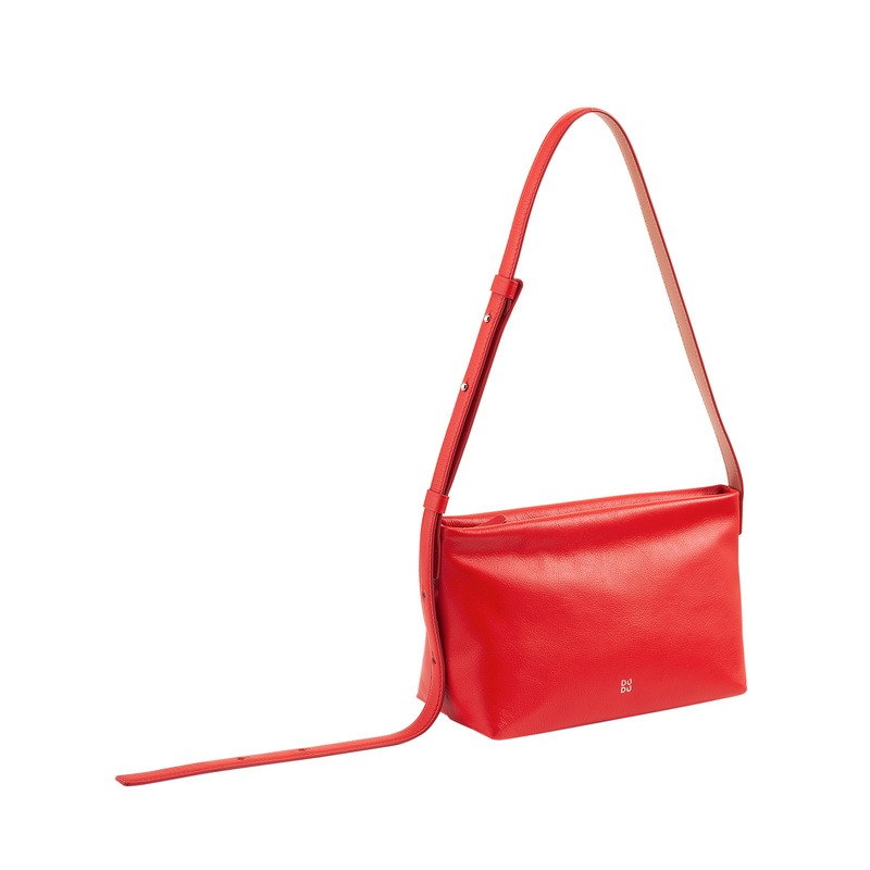 DuDu damska listonoszka skóra naturalna torebka na ramię z kieszenią