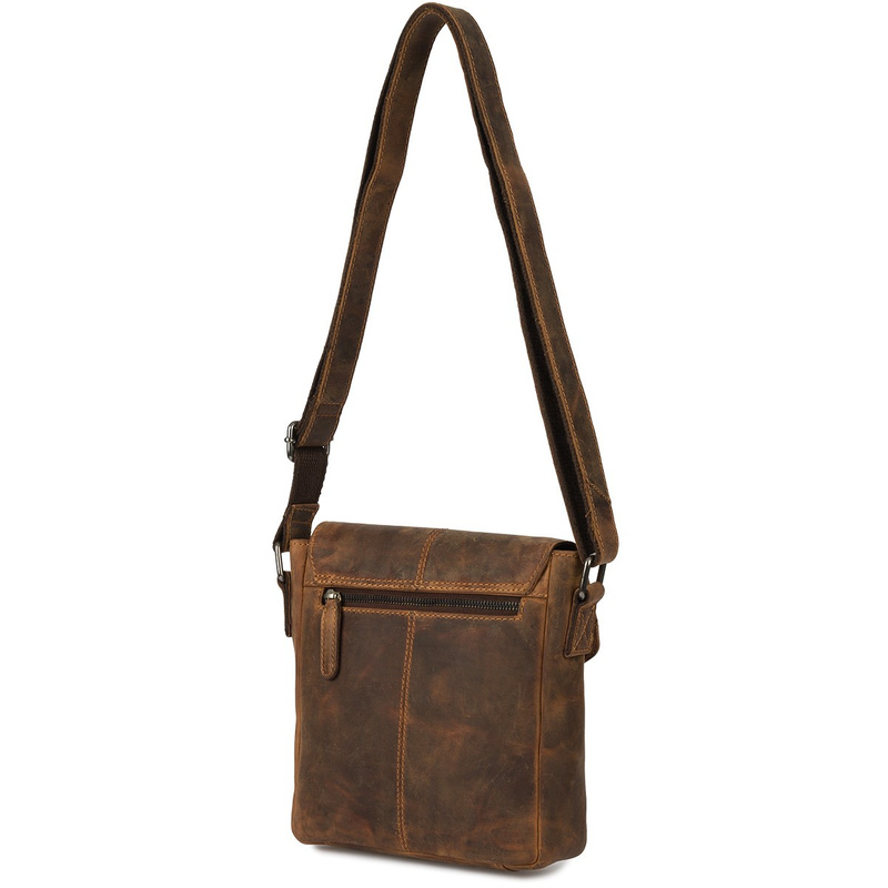 Torba męska skórzana na ramię zgrabna brązowa elegancka Beltimore N18