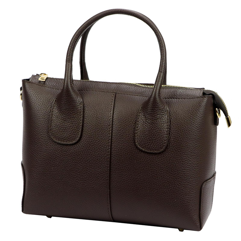 Luka Skórzany damski pojemny kuferek do ręki torebka na ramię z paskiem