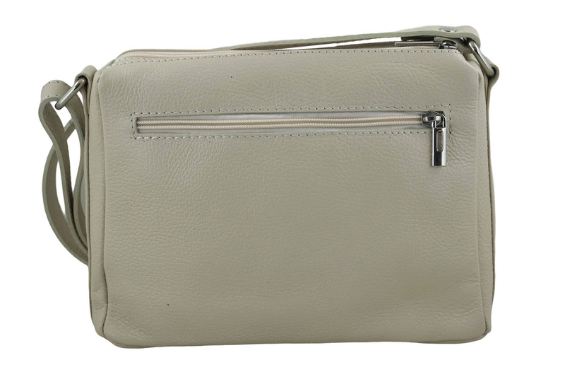 Listonoszka skórzana z kieszeniami - Beżowa jasna