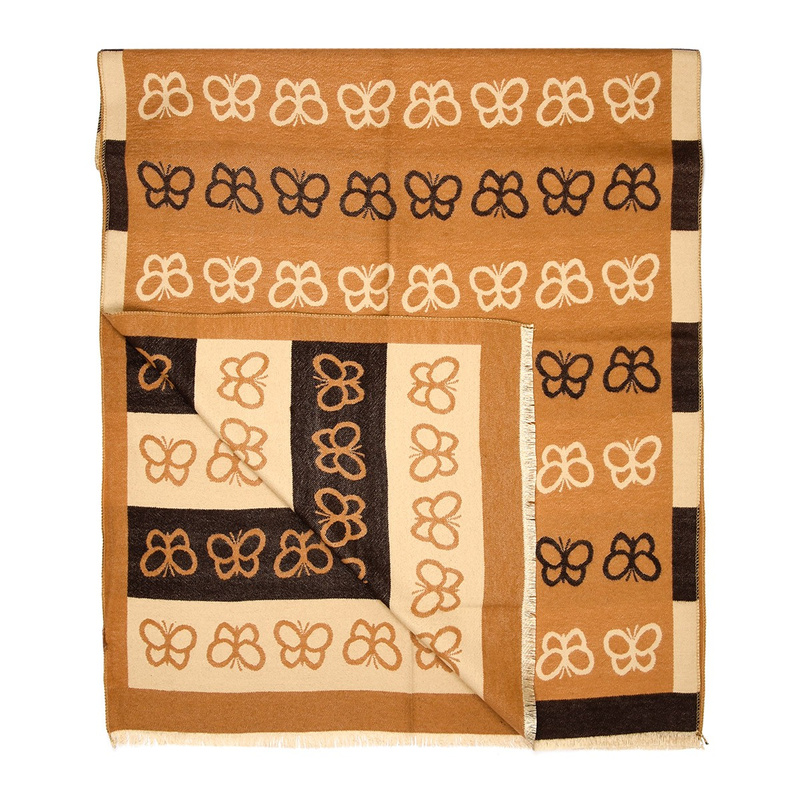 Camel Duży Szalik Damski bawełniany ciepły szal jesień RE-69