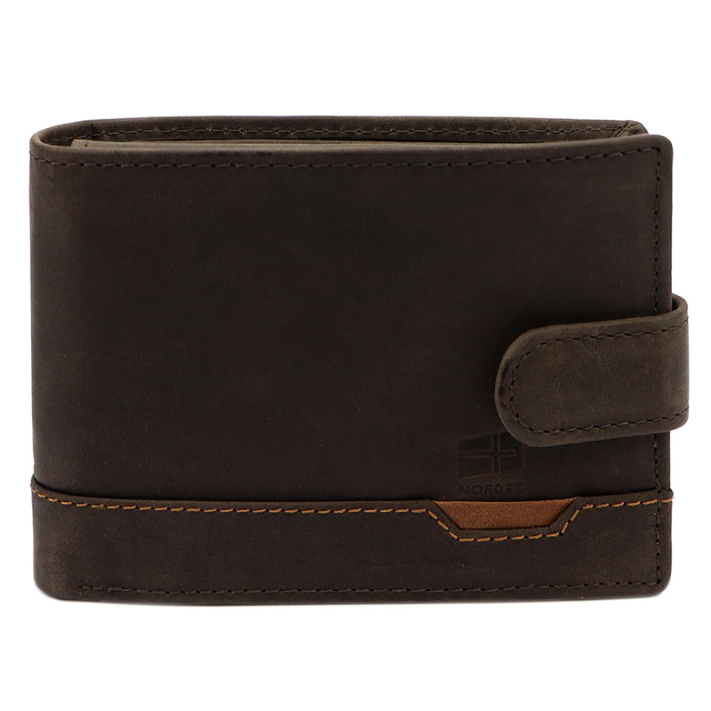 Nordee portfel męski skóra naturalna rozbudowany zamykany na zatrzask