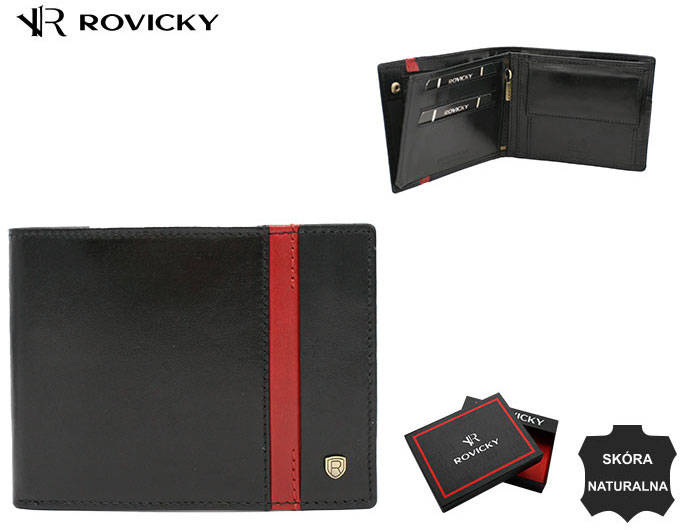 Rozbudowany pojemny męski portfel z RFID Rovicky