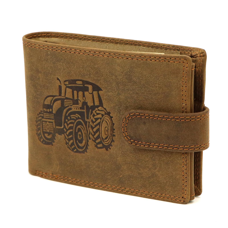 Nordee męski portfel skóra naturalna na zatrzask z indywidualnym wzorem