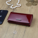 Podłużna skórzana damska portmonetka od Gregorio