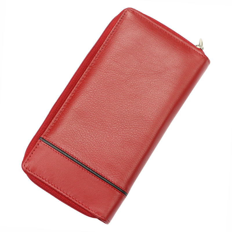 Albatross damski pionowy portfel skóra naturalna duża portmonetka podłużna 