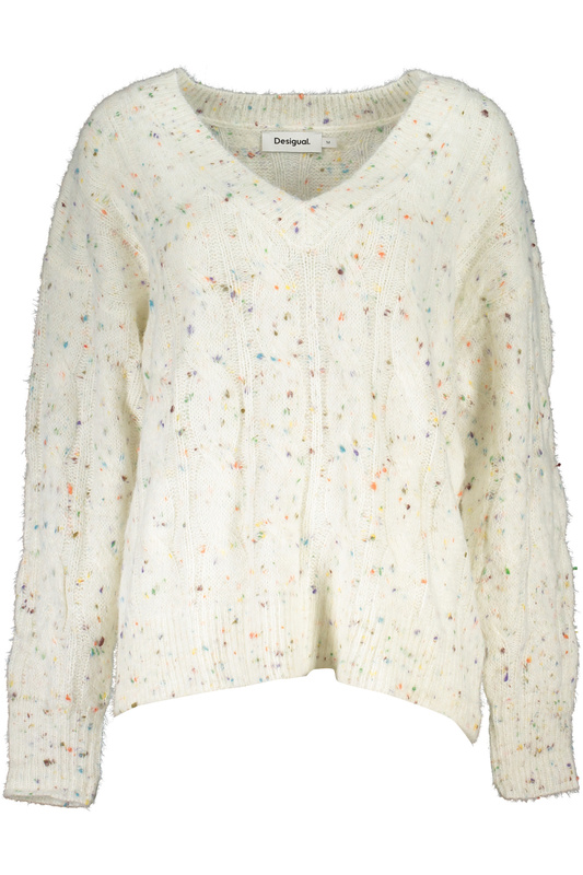 BIAŁY SWETER DESIGUAL DAMSKI