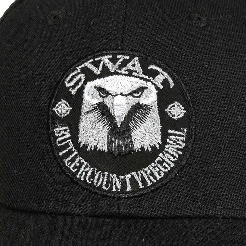 Czarna modna czapka z daszkiem baseballówka SWAT uniwersalna cz-m-61