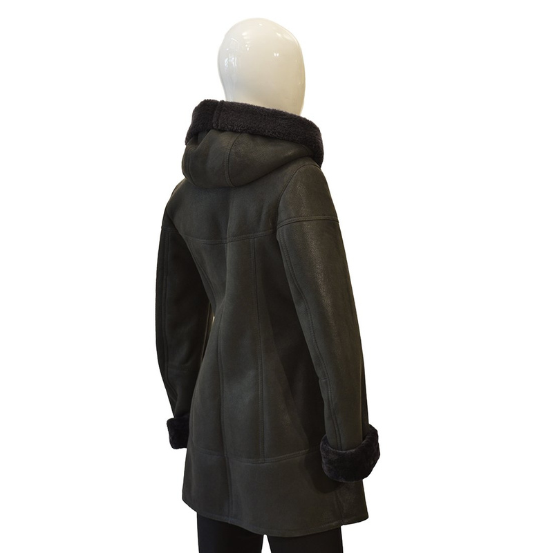 Bukowski Damski kożuch skórzany "Celina" zapinany na zamek z kapturem