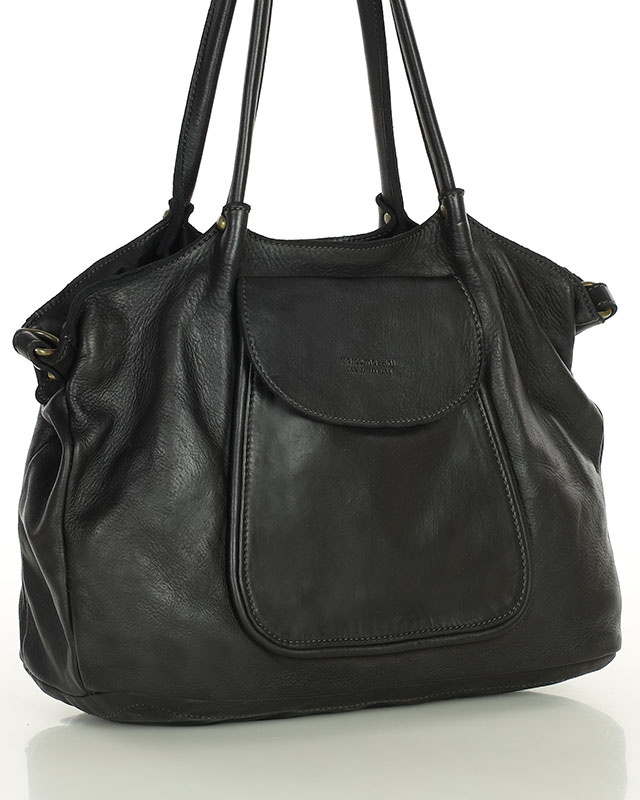 MARCO MAZZINI Torebka skórzana shopper bag ispirato dalla natura brąz