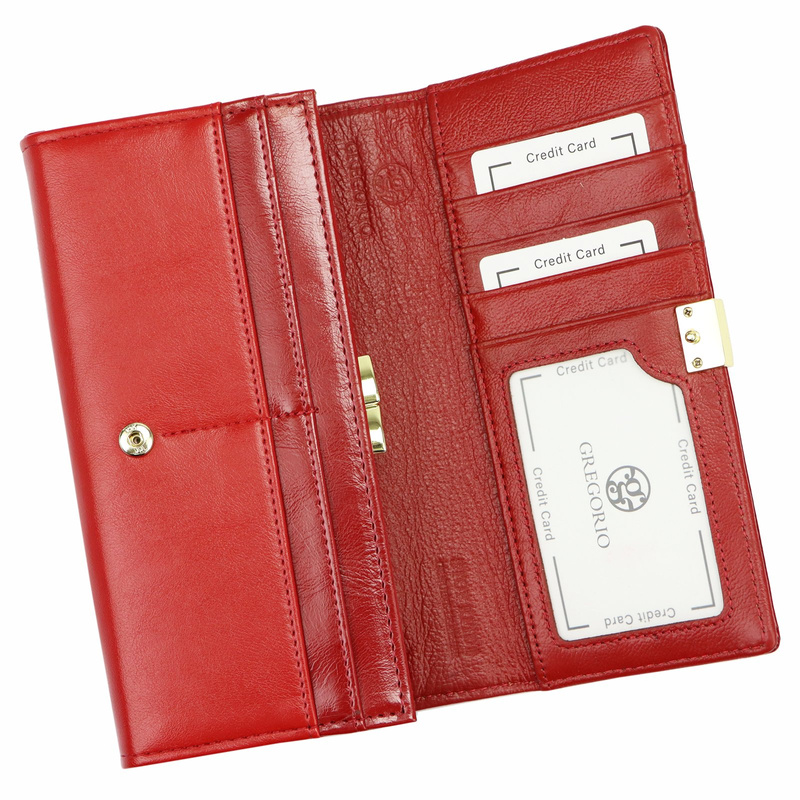 Gregorio damski portfel skóra naturalna podłużny klasyczny skóra krokodyla