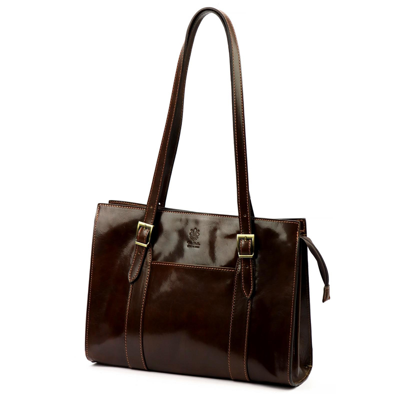 Damska elegancka dwukomorowa shopperbag na ramię z przegrodą Florence