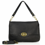 Legendarna torebka skórzana na ramię 2 w 1 genuine lether - MAZZINI czarna