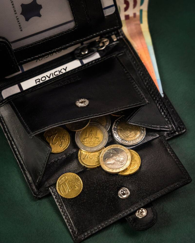 Zestaw skórzany portfel męski i brelok od Rovicky