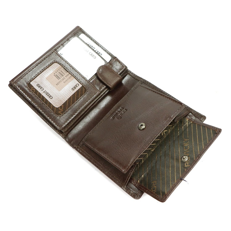 Skórzany męski portfel Rovicky PC-102-BAR RFID