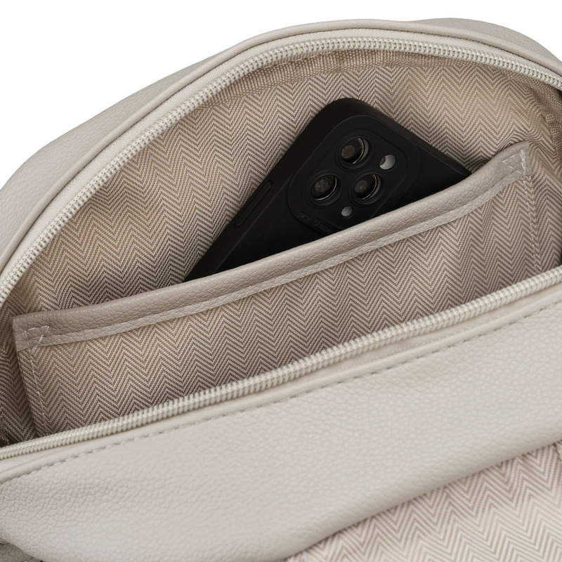 Szary, miejski plecak damski ze skóry ekologicznej - Rovicky