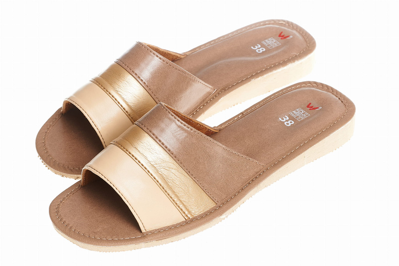 Wójciak Podhale damskie domowe kapcie skóra naturalna wygodne otwarty palec