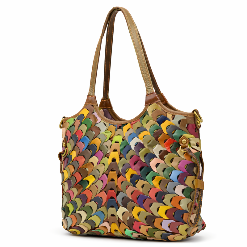 Magic Bags damska skórzana shopperbag kolorowa mozaika torebka na ramię