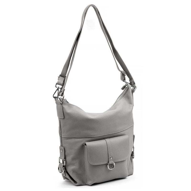 PATRIZIA Duża elegancka damska skórzana torebka na ramię z kieszeniami