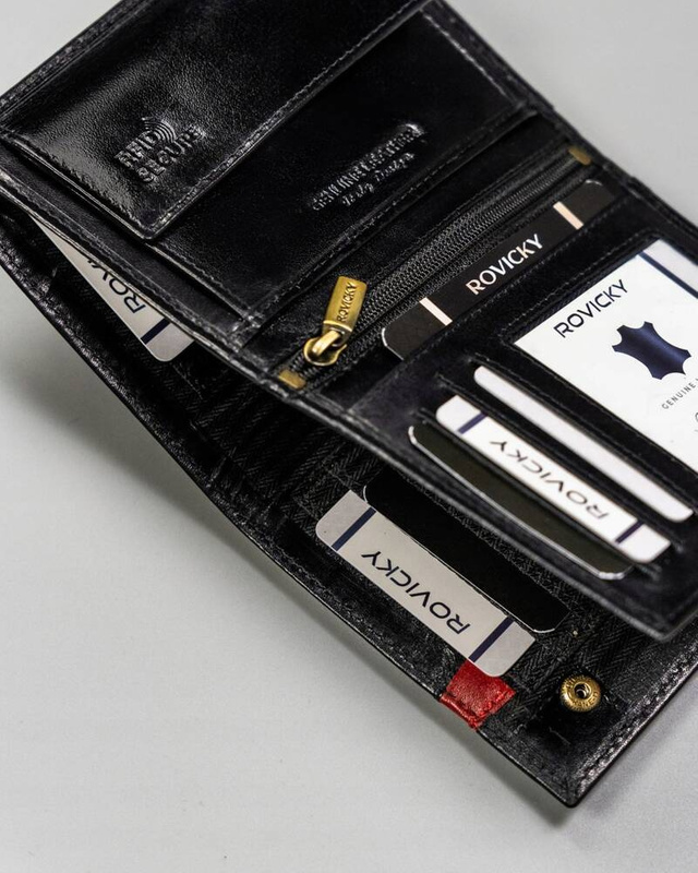 Stylowy Duży męski skórzany portfel z RFID Rovicky