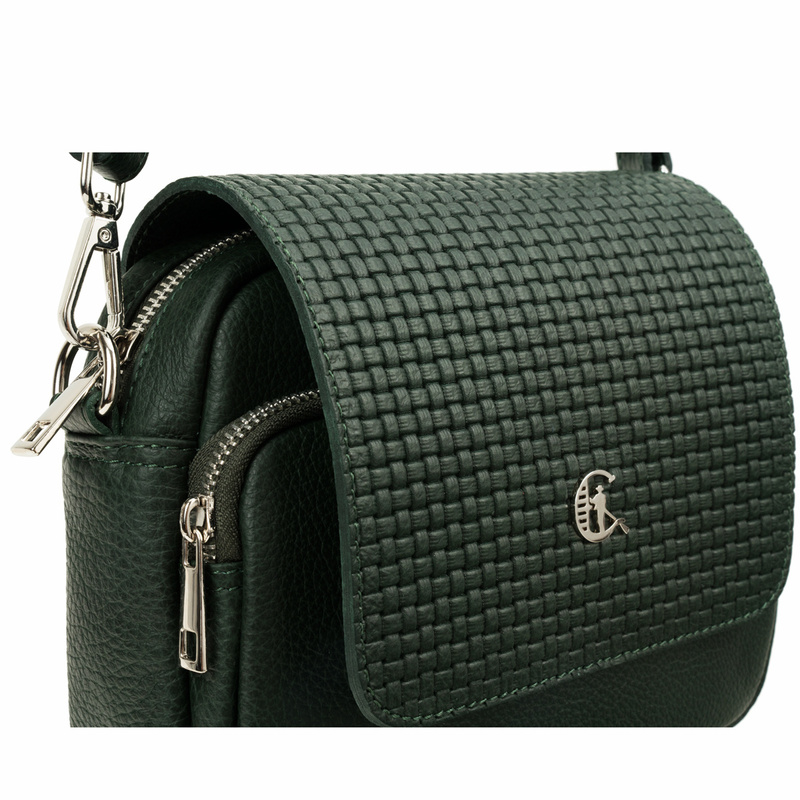 Elegancka listonoszka skórzana Canaletto z tłoczoną klapką – styl i funkcjonalność na co dzień TD655s220-at1
