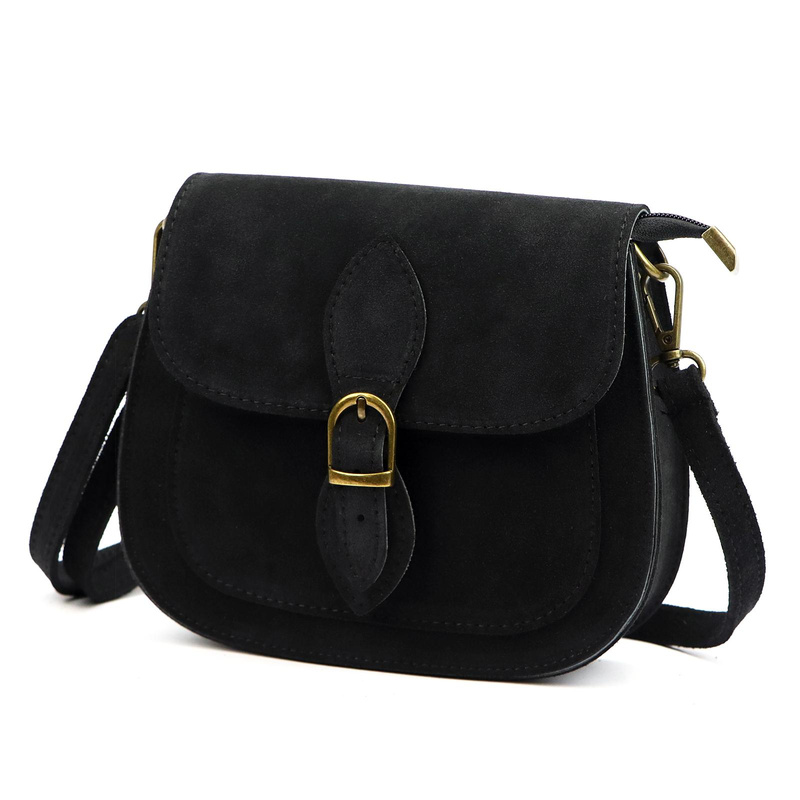 Luka Klasyczna Zamszowa damska listonoszka skórzana przez ramię z kieszenią