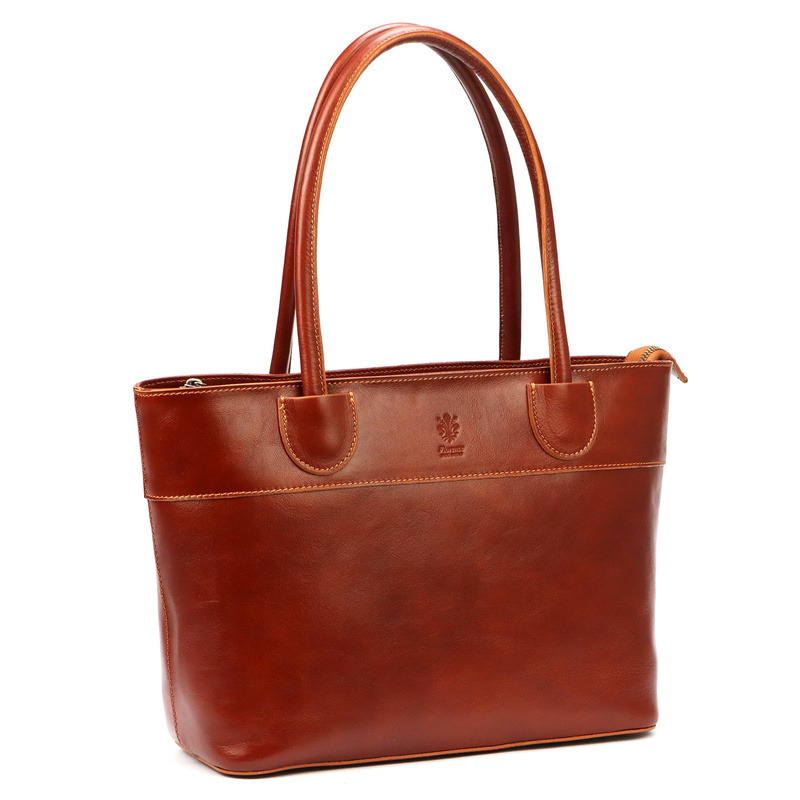 Skórzana duża elegancka damska shopperbag torebka na ramię Florence