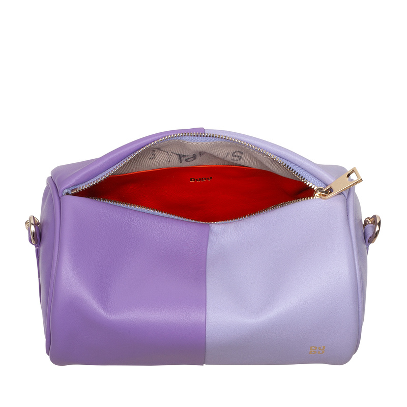 Skórzana damska mała torebka na ramię z łańcuszkiem kształt tuby DUDU