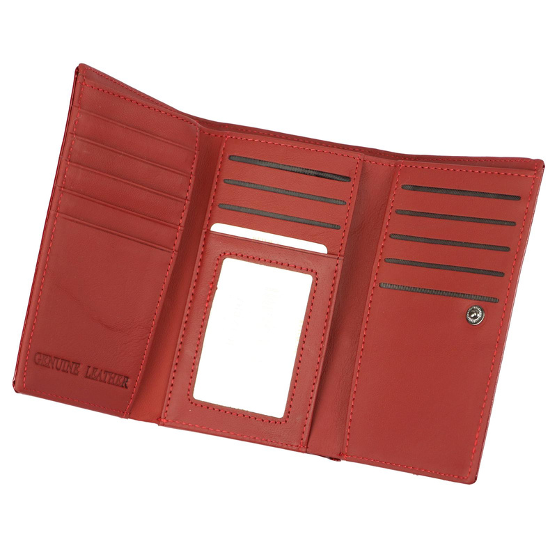 4U Cavaldi Lakierowany Duży portfel damski ze skóry naturalnej portmonetka