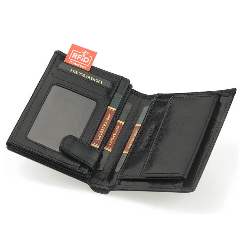 Skórzany męski portfel Peterson PTN 348 2-1-1