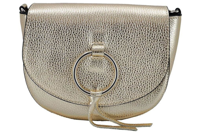 Torebki listonoszki damskie skórzane - Złota