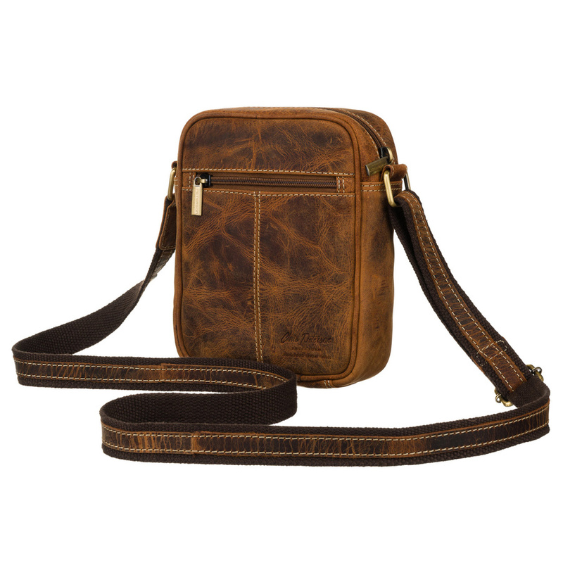 Męska torba na ramię z naturalnej skóry vintage - Peterson