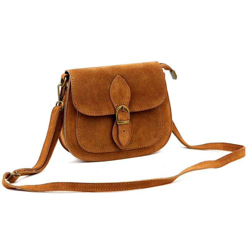 Luka Klasyczna Zamszowa damska listonoszka skórzana przez ramię z kieszenią