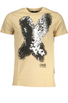 T-SHIRT M�SKI Z KR�TKIM R�KAWEM KLASY CAVALLI BE�OWY