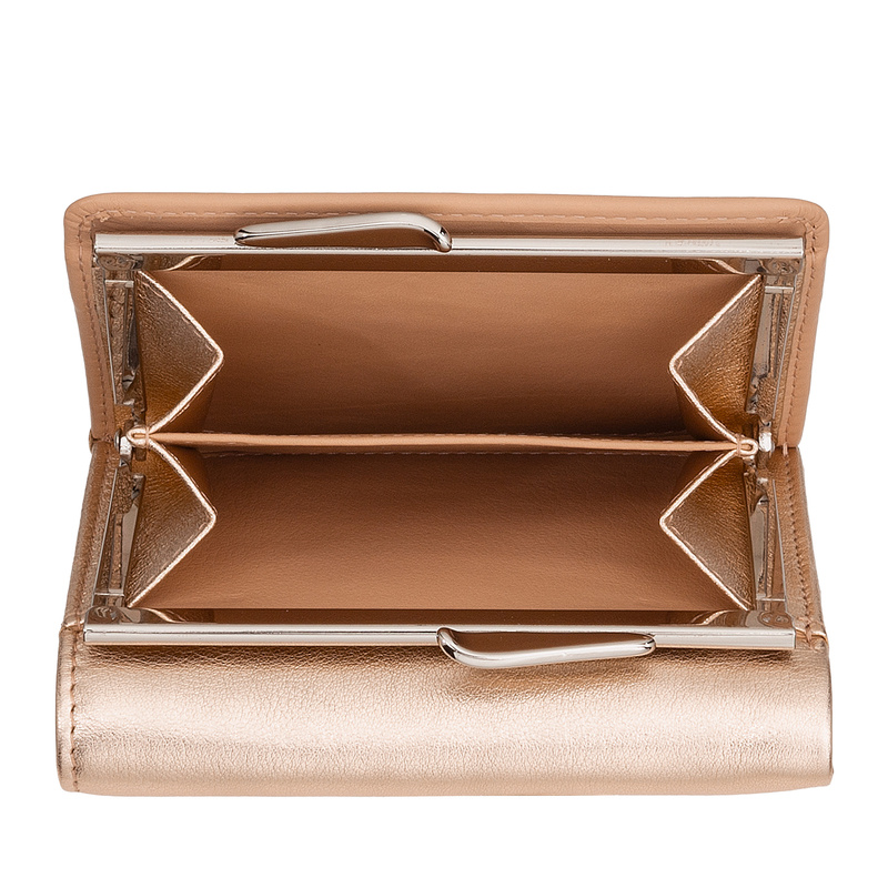 DuDu portmonetka damska skóra naturalna mały portfel kompaktowy zatrzask