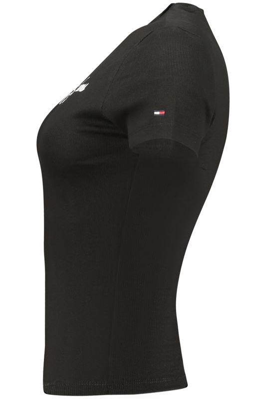 TOMMY HILFIGER DAMSKI T-SHIRT Z KRÓTKIM RĘKAWEM W KOLORZE CZARNYM