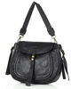 Marco Mazzini Torebka classic saddle bag ze skóry naturalnej na ramie czarna