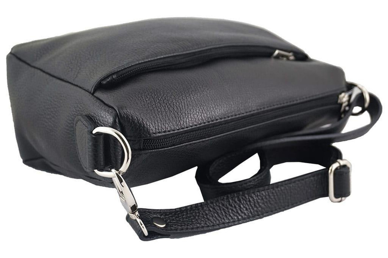 Listonoszka ze skóry naturalnej - Czarna