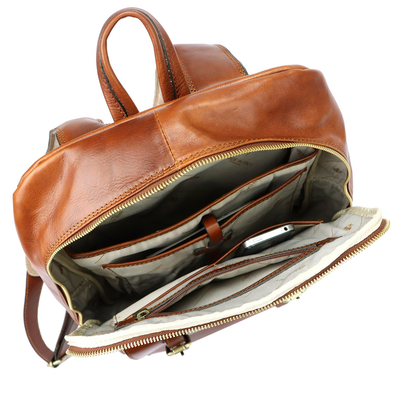 Florence Duży praktyczny damski plecak miejski skóra naturalna kieszenie