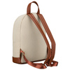 Płócienny plecak damski w beżowo-brązowym kolorze z kieszenią zewnętrzną - Rovicky