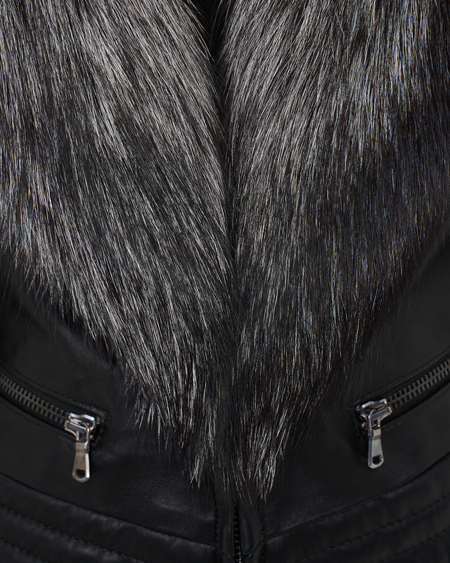 Bukowski damska kurtka skóra naturalna z futrem i kieszeniami