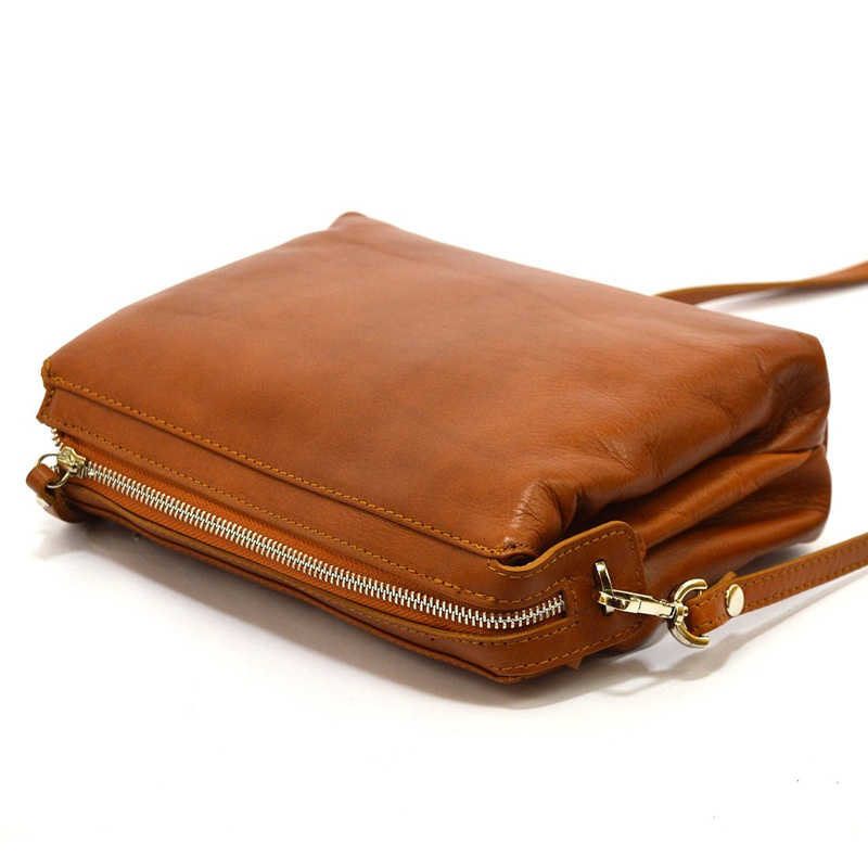 Skórzana mała damska listonoszka przez ramię