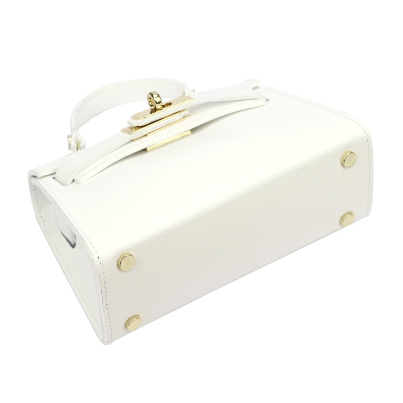 Mały damski kuferek listonoszka skórzana torebka do ręki z paskiem Luka