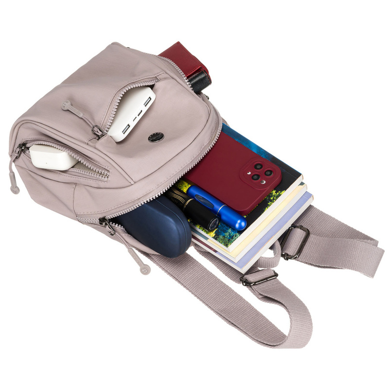 Miejski plecak damski z poliestru w modnym kolorze lila - Peterson