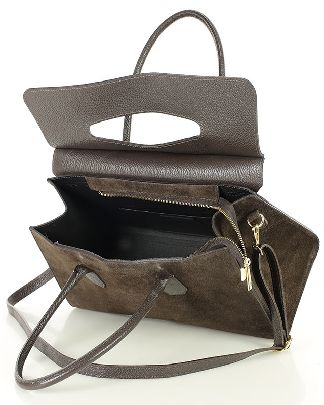 Torebka damska worek hobo bag skóra naturalna - MARCO MAZZINI czarna