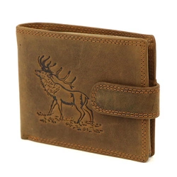 Nordee męski portfel skóra naturalna na zatrzask z indywidualnym wzorem