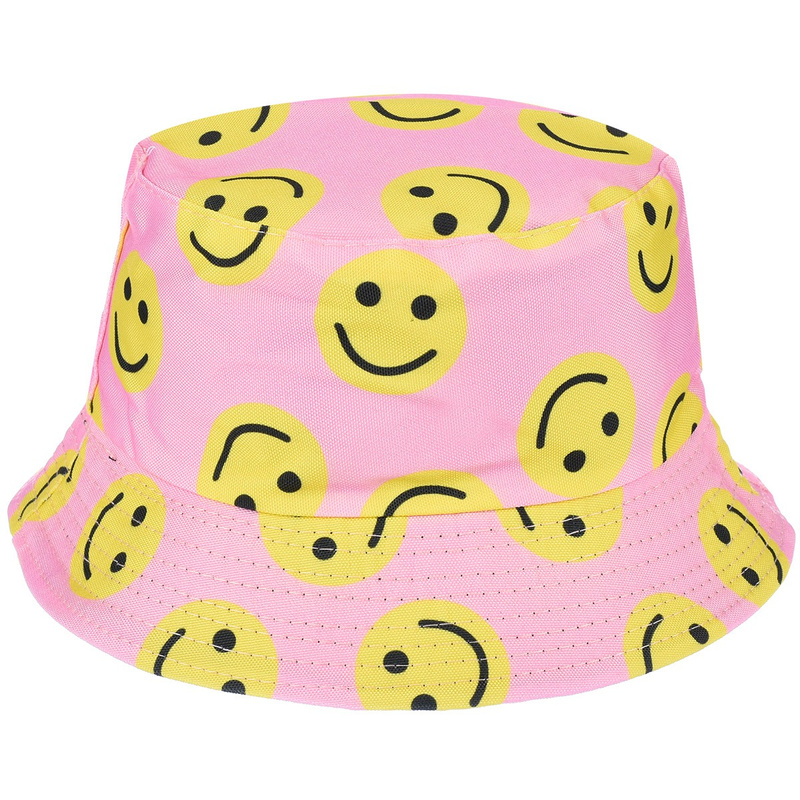 Różowy smile dwustronny kapelusz dziecięcy bucket hat KAP-MD
